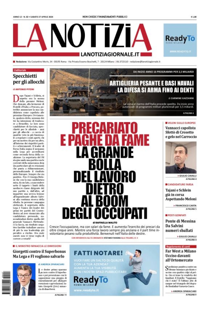 Prima-pagina-la-notizia-giornale-edizione-del-2024-04-27