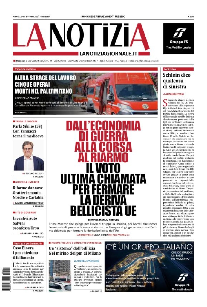 Prima-pagina-la-notizia-giornale-edizione-del-2024-05-07