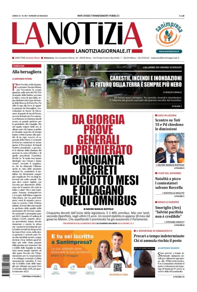 Prima-pagina-la-notizia-giornale-edizione-del-2024-05-10