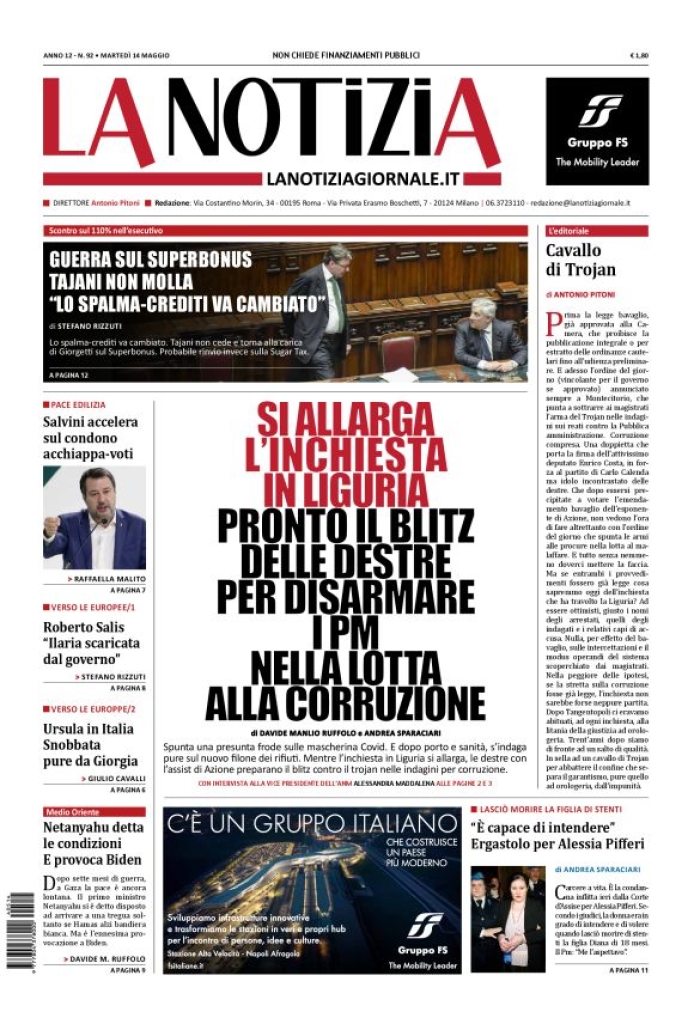 Prima-pagina-la-notizia-giornale-edizione-del-2024-05-14