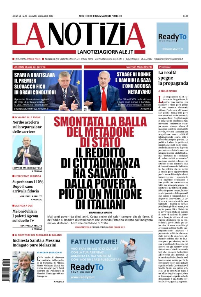 Prima-pagina-la-notizia-giornale-edizione-del-2024-05-16