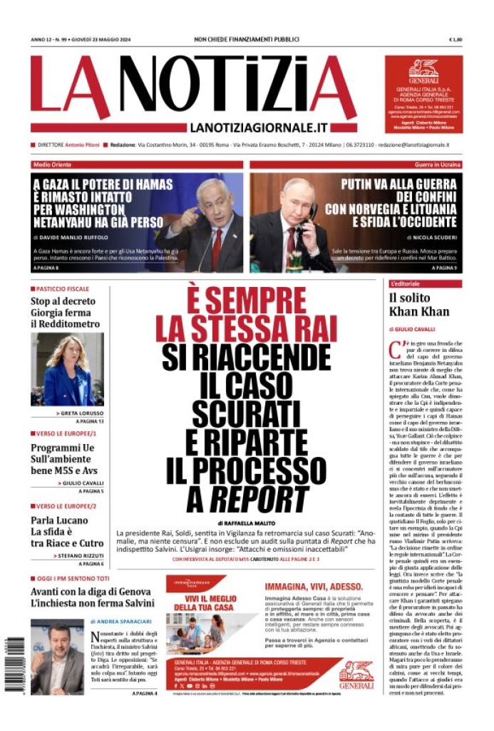 Prima-pagina-la-notizia-giornale-edizione-del-2024-05-23