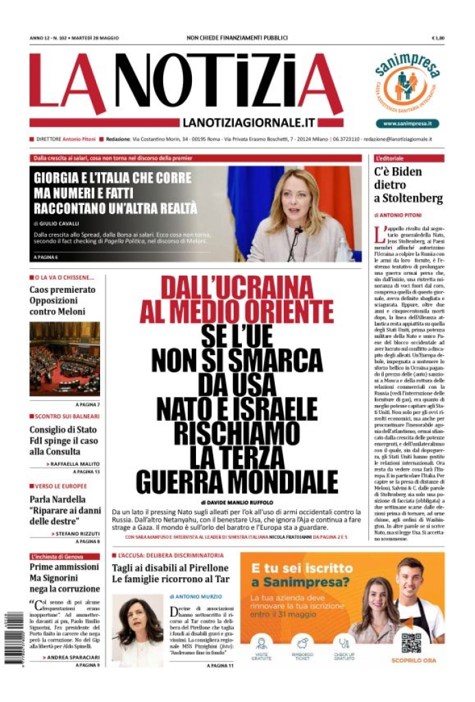 Prima-pagina-la-notizia-giornale-edizione-del-2024-05-28