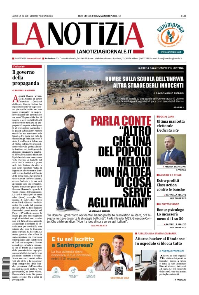 Prima-pagina-la-notizia-giornale-edizione-del-2024-06-07