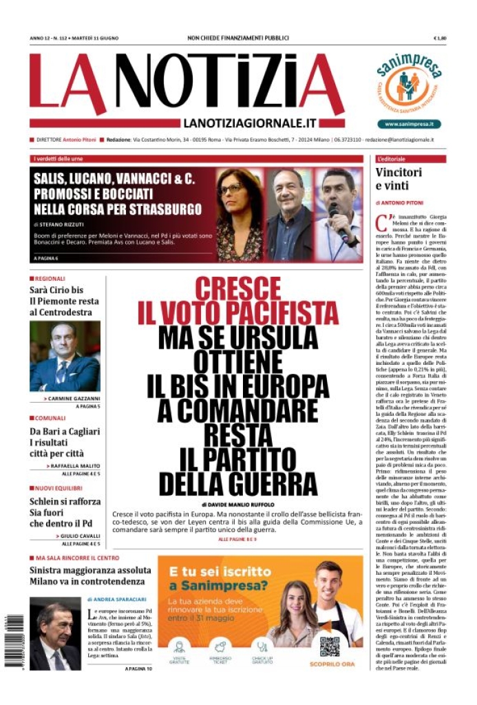 Prima-pagina-la-notizia-giornale-edizione-del-2024-06-11