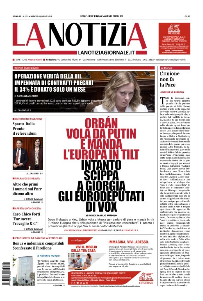 Prima-pagina-la-notizia-giornale-edizione-del-2024-07-06