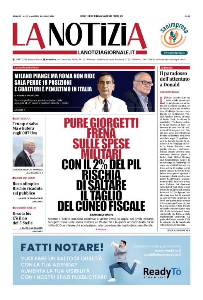 Prima-pagina-la-notizia-giornale-edizione-del-2024-07-16