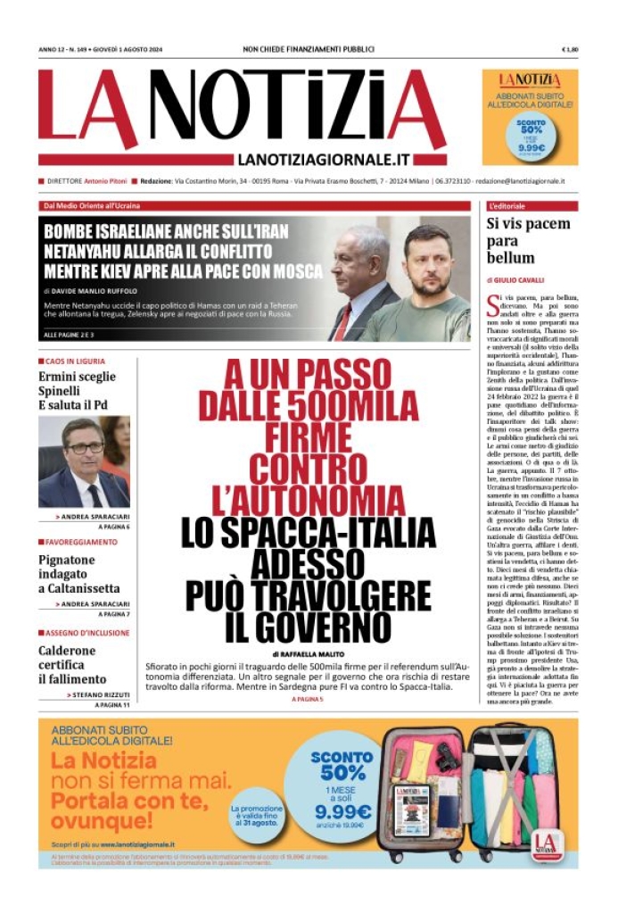 Prima-pagina-la-notizia-giornale-edizione-del-2024-08-01