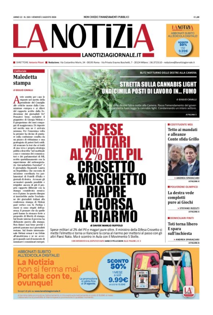 Prima-pagina-la-notizia-giornale-edizione-del-2024-08-02