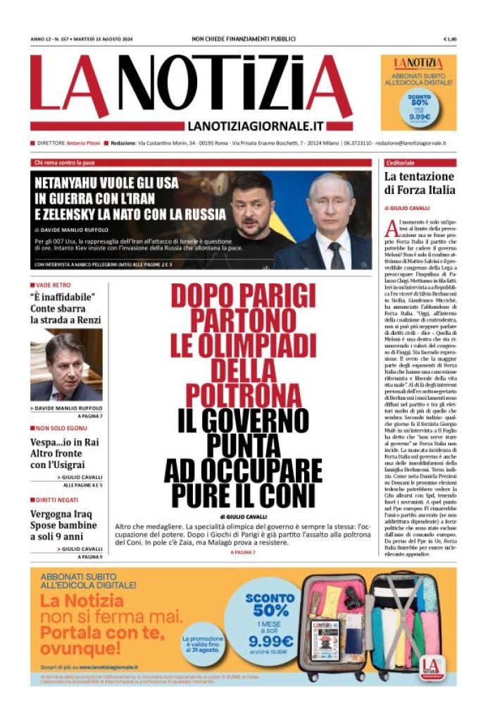 Prima-pagina-la-notizia-giornale-edizione-del-2024-08-13