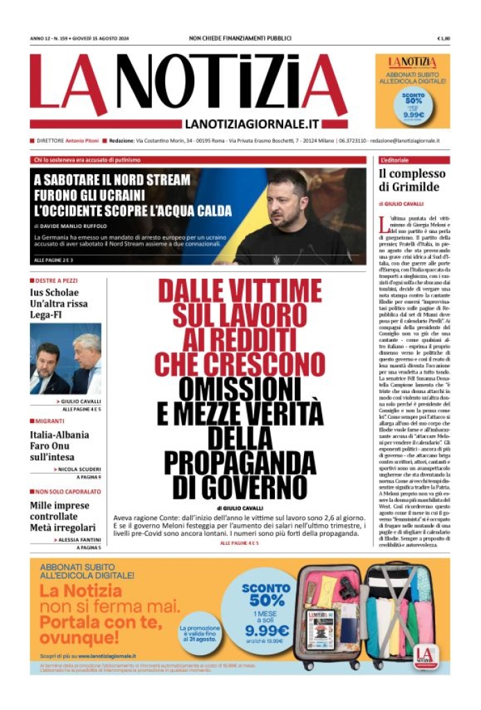 Prima-pagina-la-notizia-giornale-edizione-del-2024-08-15