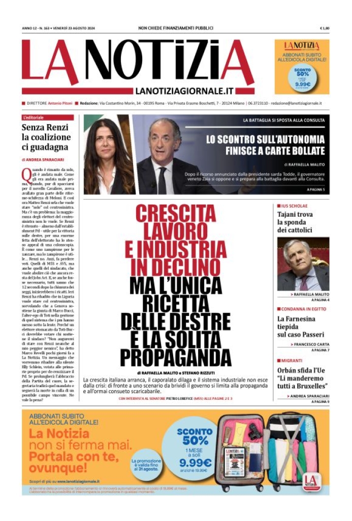 Prima-pagina-la-notizia-giornale-edizione-del-2024-08-23