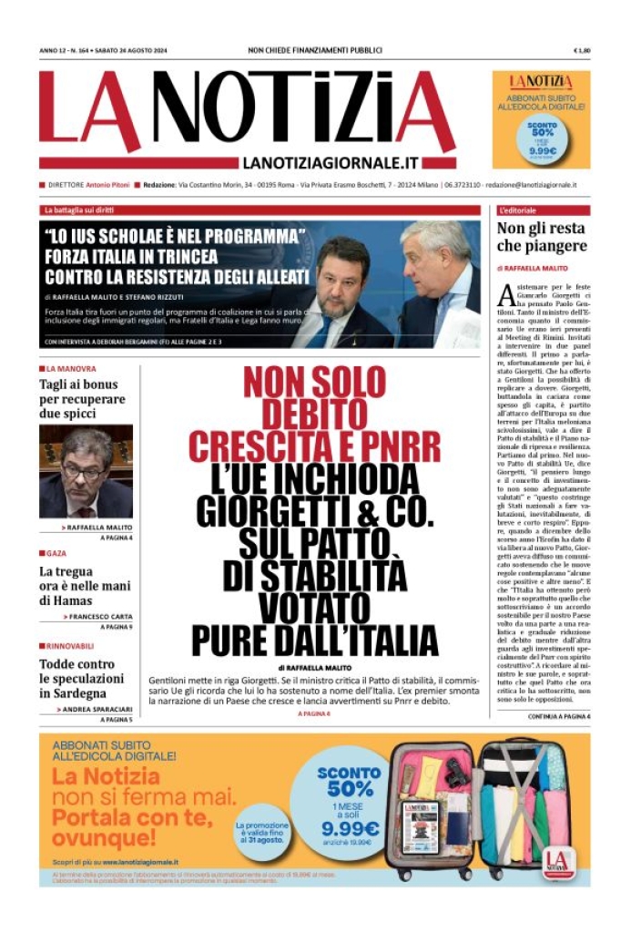 Prima-pagina-la-notizia-giornale-edizione-del-2024-08-24