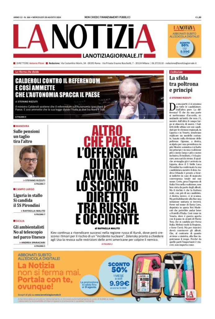 Prima-pagina-la-notizia-giornale-edizione-del-2024-08-28