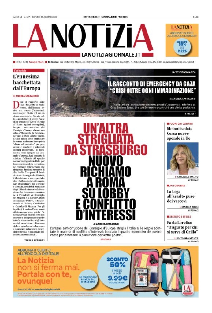 Prima-pagina-la-notizia-giornale-edizione-del-2024-08-29