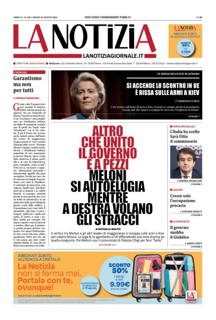 Prima-pagina-la-notizia-giornale-edizione-del-2024-08-31