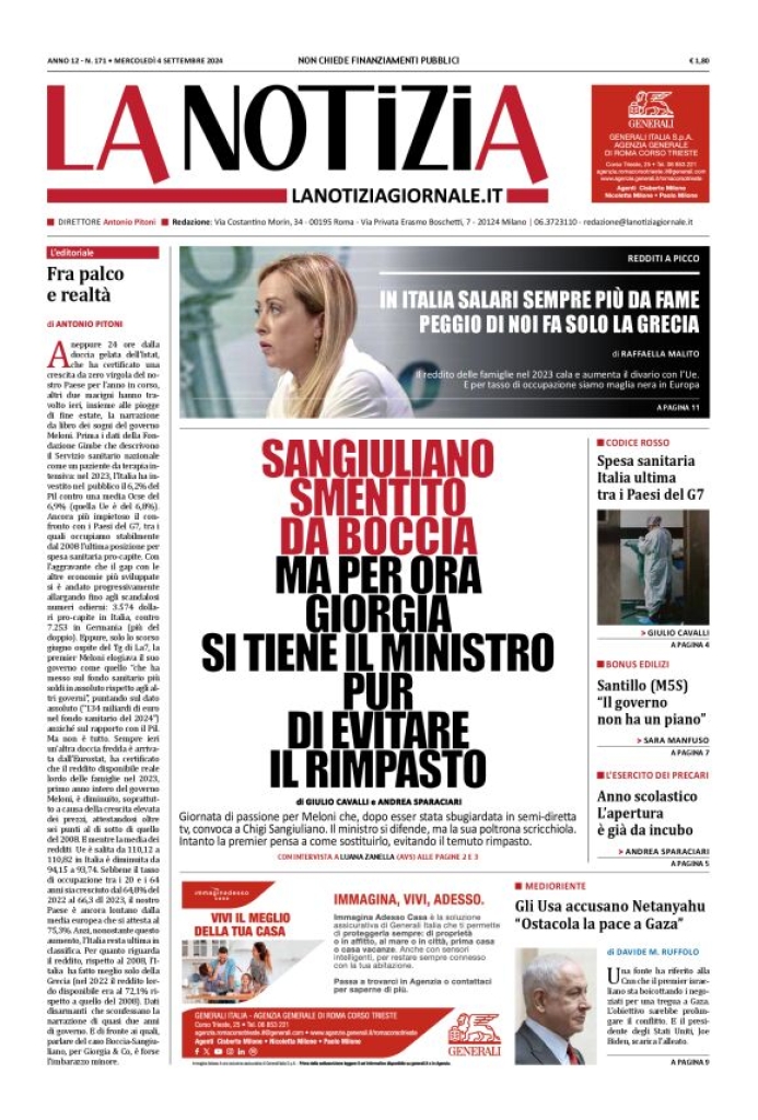 Prima-pagina-la-notizia-giornale-edizione-del-2024-09-04