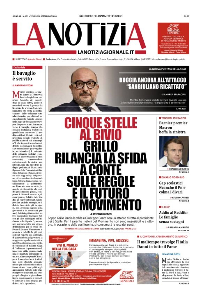 Prima-pagina-la-notizia-giornale-edizione-del-2024-09-06