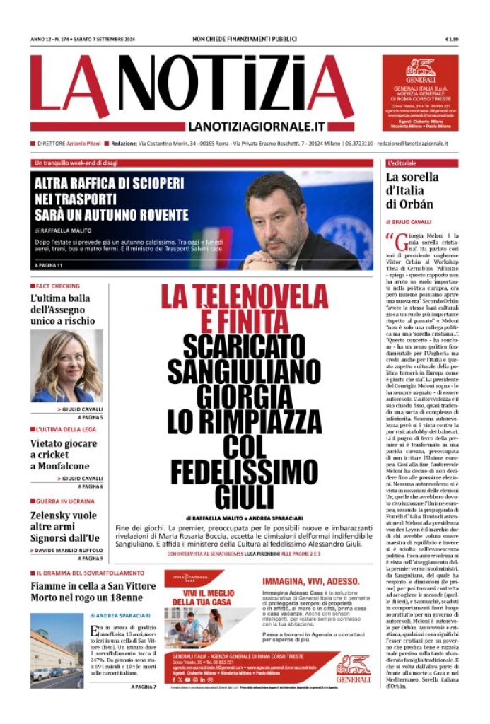 Prima-pagina-la-notizia-giornale-edizione-del-2024-09-07