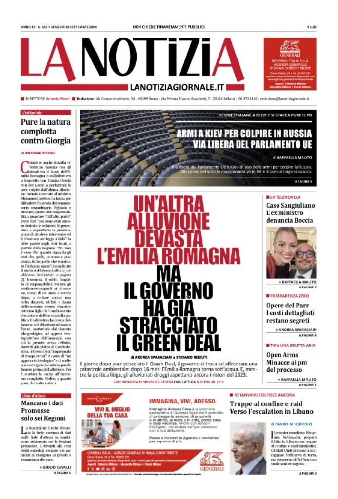 Prima-pagina-la-notizia-giornale-edizione-del-2024-09-20