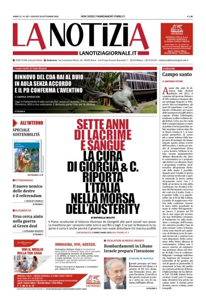 Prima-pagina-la-notizia-giornale-edizione-del-2024-09-26