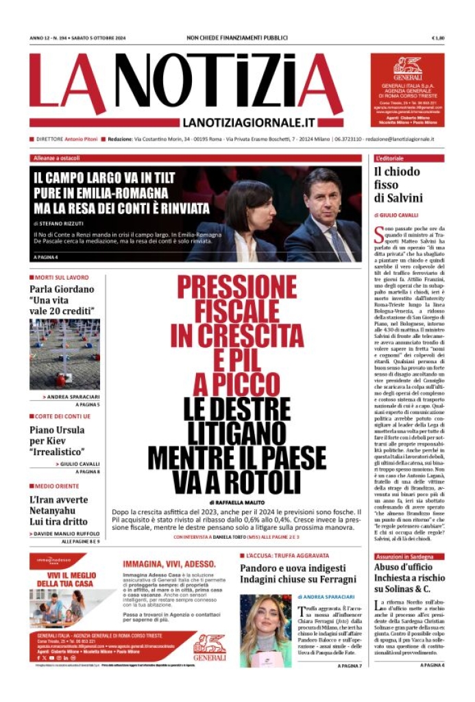 Prima-pagina-la-notizia-giornale-edizione-del-2024-10-05