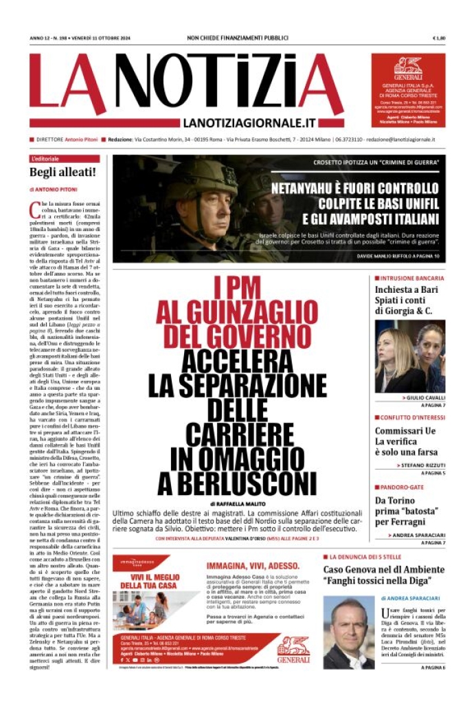 Prima-pagina-la-notizia-giornale-edizione-del-2024-10-11