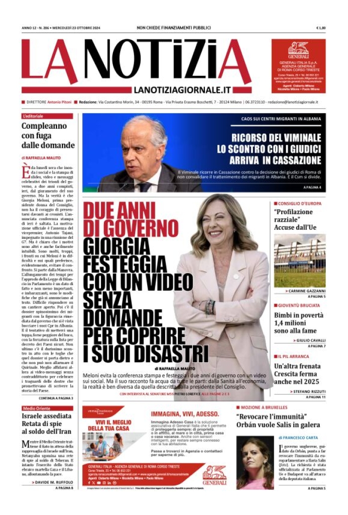 Prima-pagina-la-notizia-giornale-edizione-del-2024-10-23