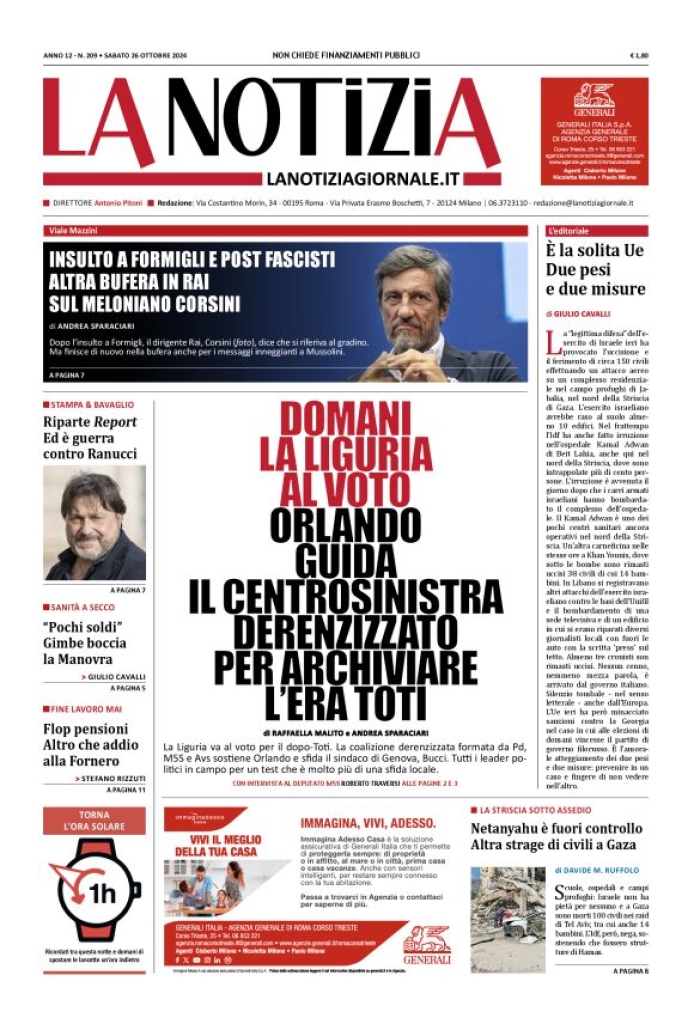 Prima-pagina-la-notizia-giornale-edizione-del-2024-10-26