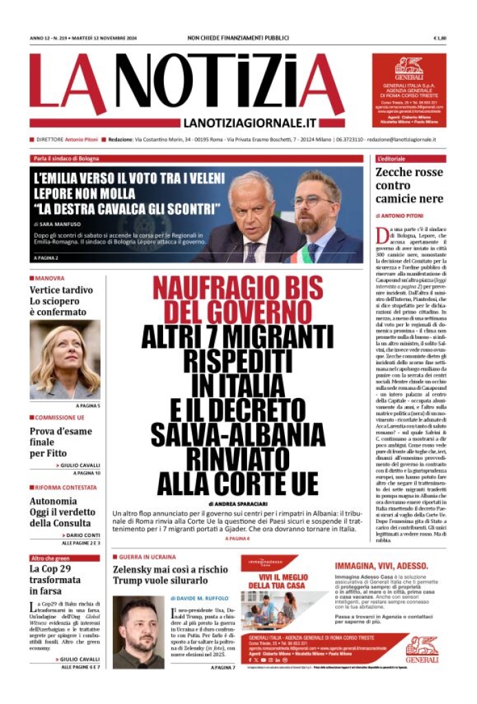 Prima-pagina-la-notizia-giornale-edizione-del-2024-11-12