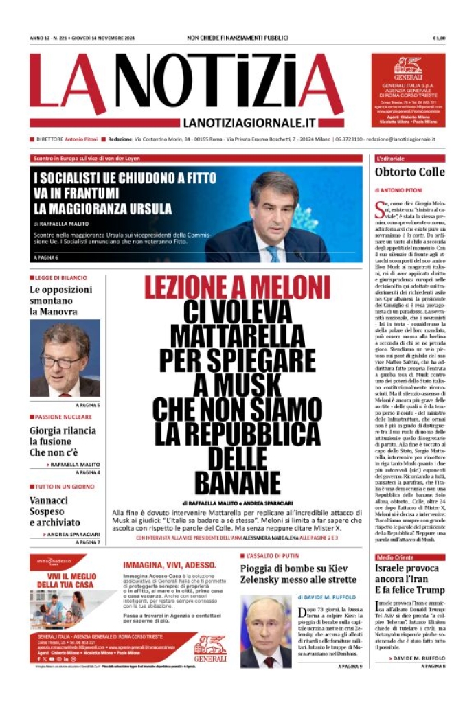 Prima-pagina-la-notizia-giornale-edizione-del-2024-11-14