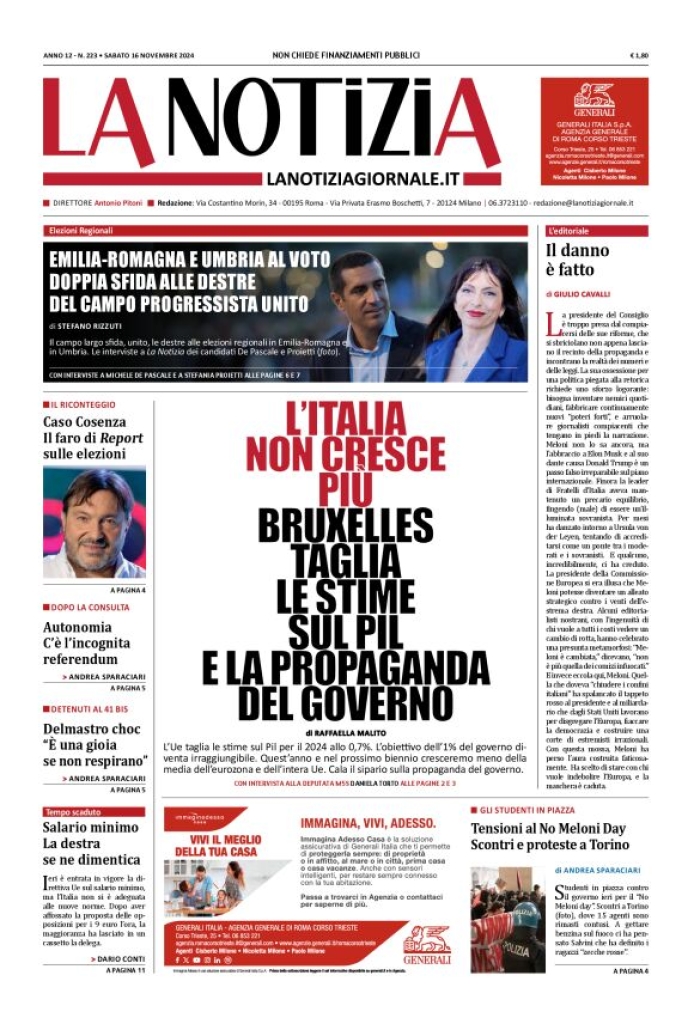 Prima-pagina-la-notizia-giornale-edizione-del-2024-11-16