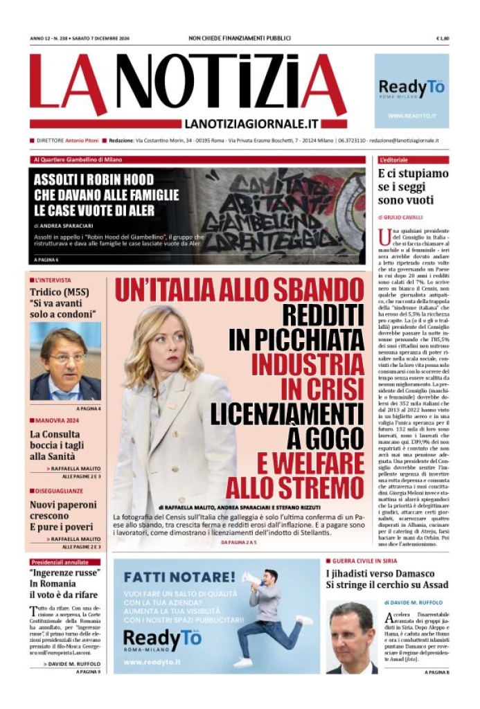 Prima-pagina-la-notizia-giornale-edizione-del-2024-12-07