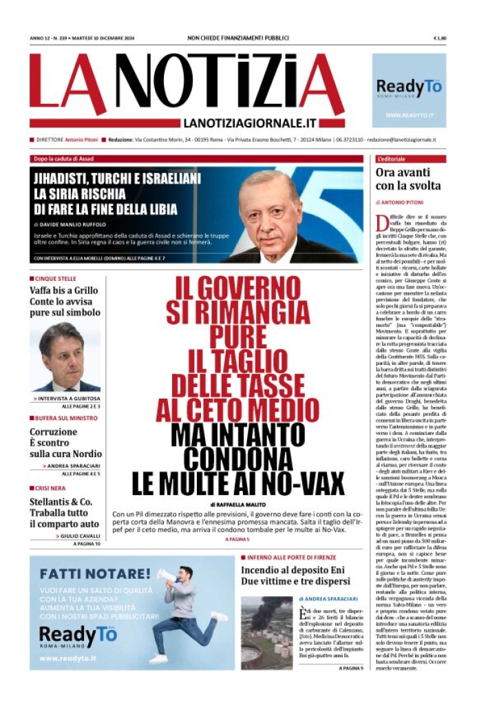 Prima-pagina-la-notizia-giornale-edizione-del-2024-12-10