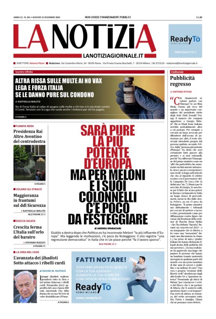 Prima-pagina-la-notizia-giornale-edizione-del-2024-12-12