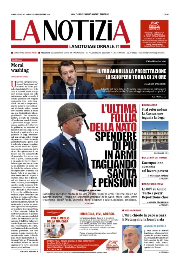 Prima-pagina-la-notizia-giornale-edizione-del-2024-12-13