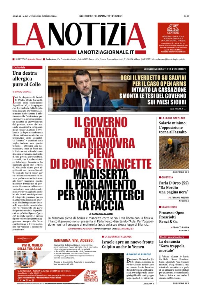 Prima-pagina-la-notizia-giornale-edizione-del-2024-12-20