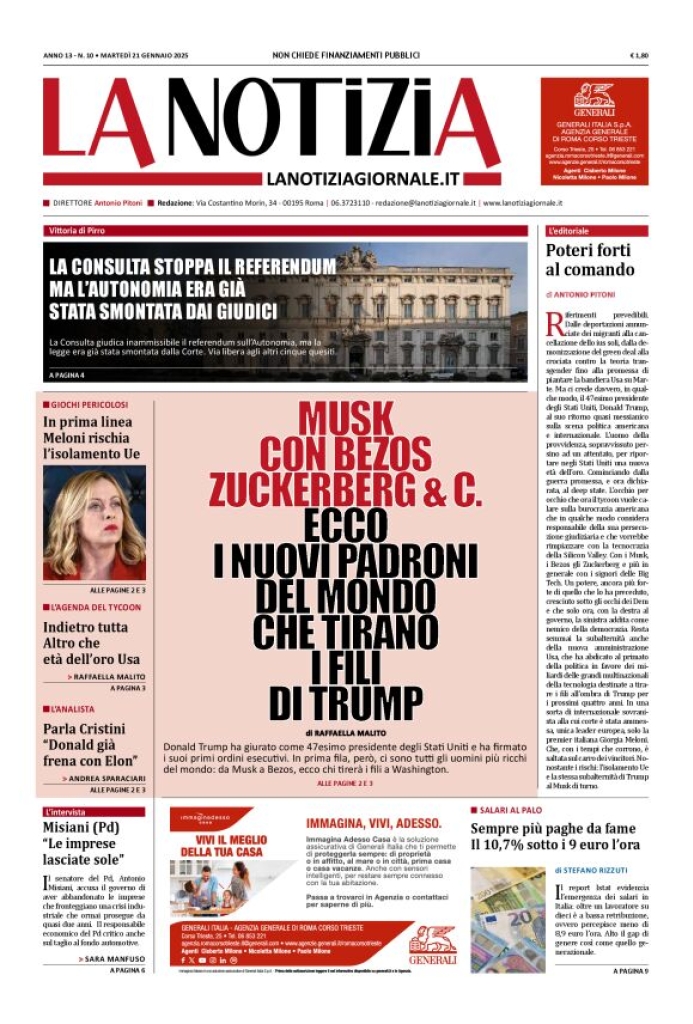 Prima-pagina-la-notizia-giornale-edizione-del-2025-01-21