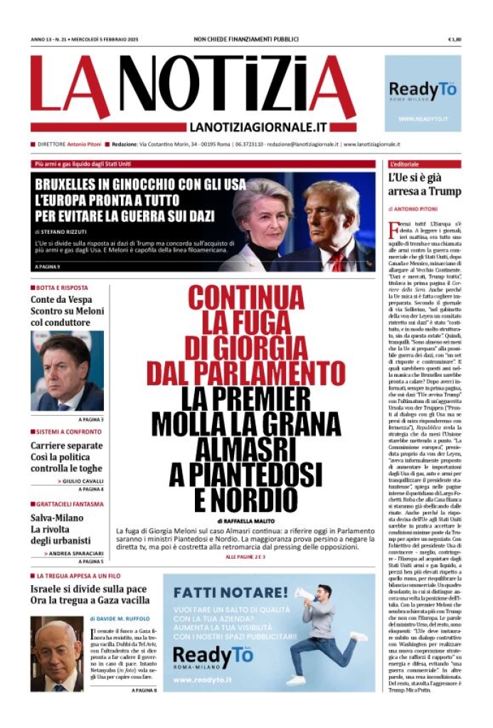 Prima-pagina-la-notizia-giornale-edizione-del-2025-02-05