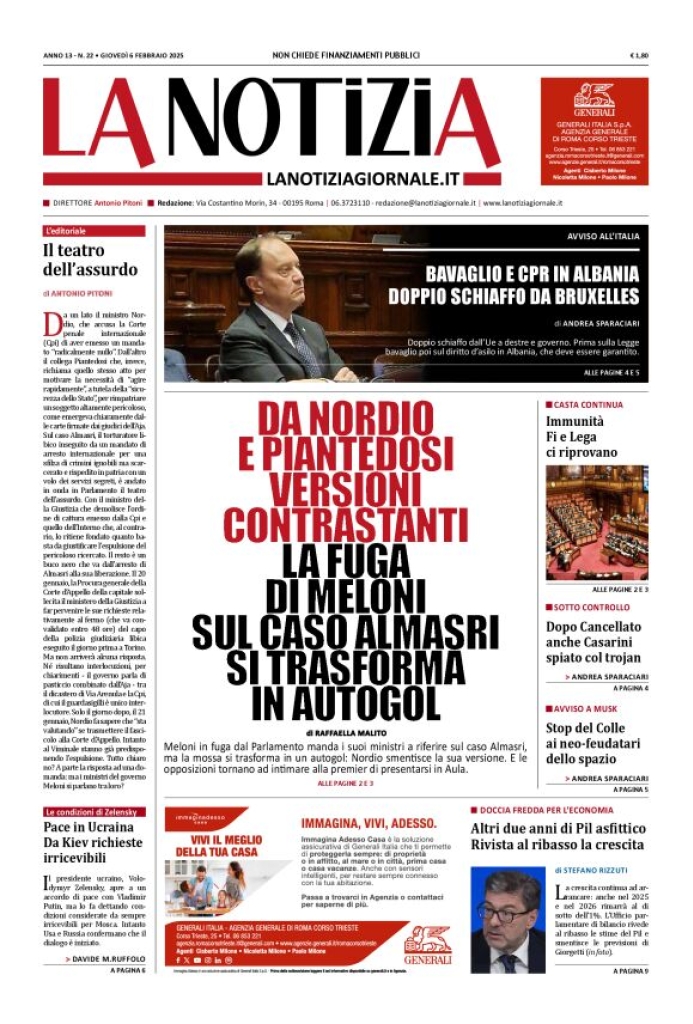 Prima-pagina-la-notizia-giornale-edizione-del-2025-02-06