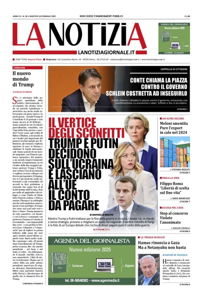 Prima-pagina-la-notizia-giornale-edizione-del-2025-02-18