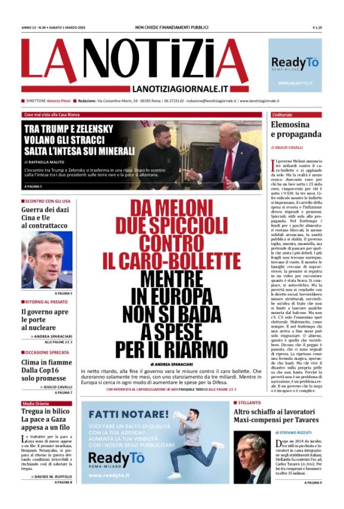 Prima-pagina-la-notizia-giornale-edizione-del-2025-03-01