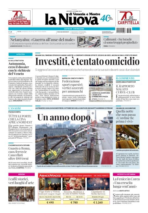 Prima-pagina-la_nuova_di_venezia_e_mestre-edizione-di-oggi-2024-10-03