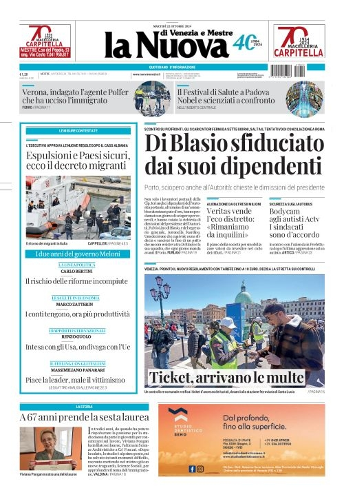 Prima-pagina-la_nuova_di_venezia_e_mestre-edizione-di-oggi-2024-10-22