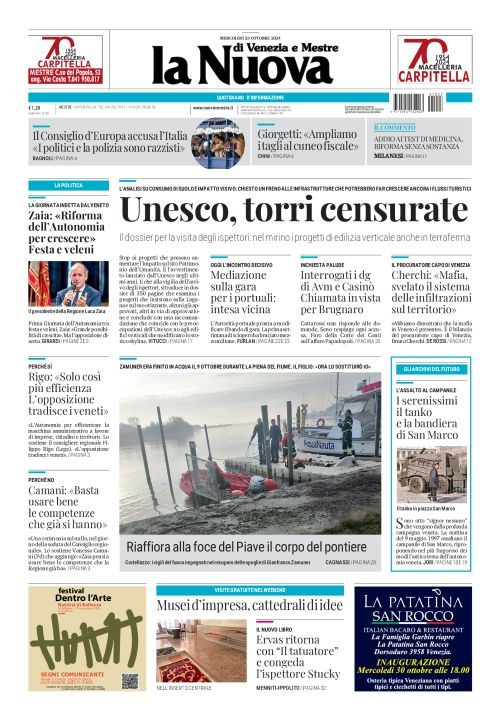 Prima-pagina-la_nuova_di_venezia_e_mestre-edizione-di-oggi-2024-10-23