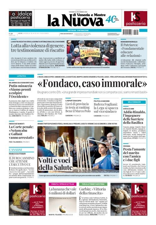 Prima-pagina-la_nuova_di_venezia_e_mestre-edizione-di-oggi-2024-11-22