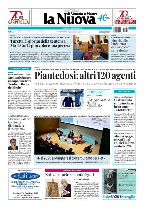 Prima-pagina-la_nuova_di_venezia_e_mestre-edizione-di-oggi-2024-12-03