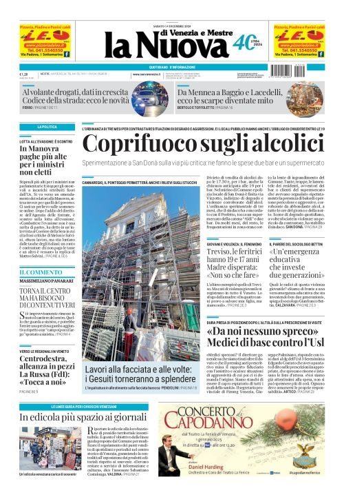 Prima-pagina-la_nuova_di_venezia_e_mestre-edizione-di-oggi-2024-12-14