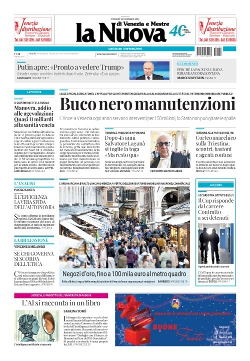 Prima-pagina-la_nuova_di_venezia_e_mestre-edizione-di-oggi-2024-12-20