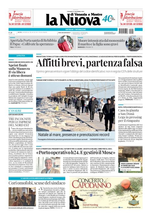 Prima-pagina-la_nuova_di_venezia_e_mestre-edizione-di-oggi-2024-12-27